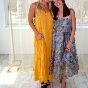 FREE PEOPLE McKinley Maxi Yellow Dress S